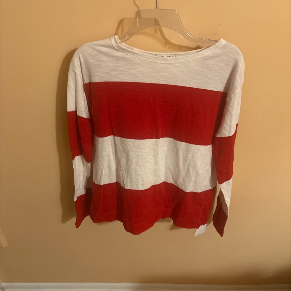Alex Mill red & white striped long sleeve shirt